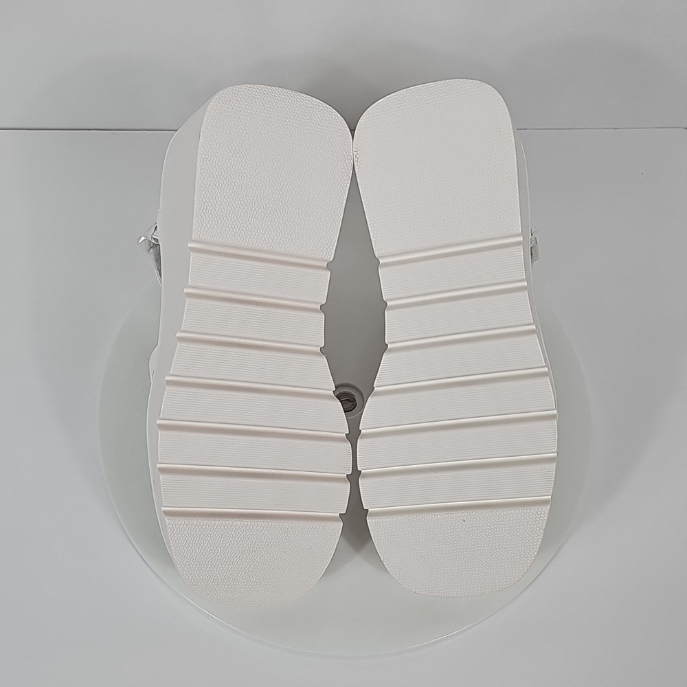 NIB Steve Madden Vaultt Platform Wedge Sandals Strappy Caged Chunky Heel White 9 - Picture 14 of 16